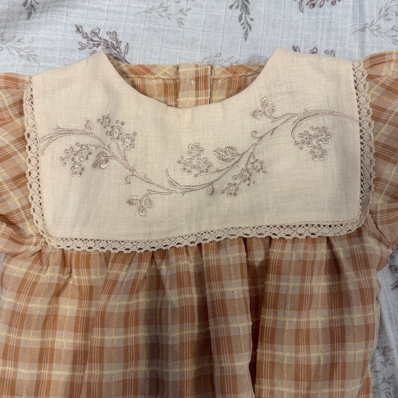 Plaid Beige Kids Bodysuit - Picture 3 of 6
